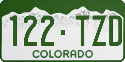 CO license plate 122TZD