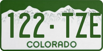 CO license plate 122TZE
