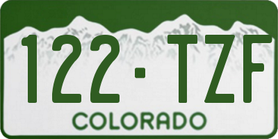 CO license plate 122TZF