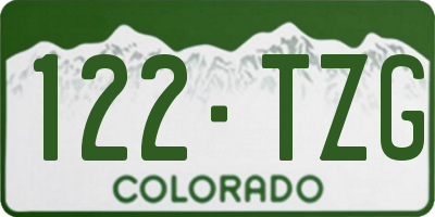 CO license plate 122TZG