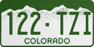 CO license plate 122TZI