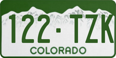 CO license plate 122TZK