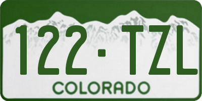 CO license plate 122TZL
