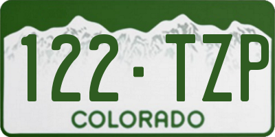 CO license plate 122TZP