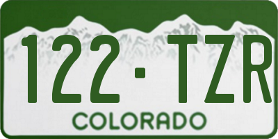 CO license plate 122TZR