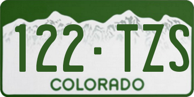 CO license plate 122TZS