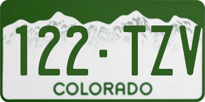 CO license plate 122TZV