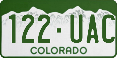 CO license plate 122UAC