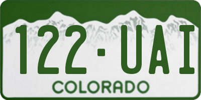 CO license plate 122UAI