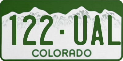 CO license plate 122UAL