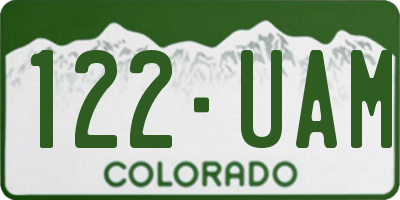 CO license plate 122UAM