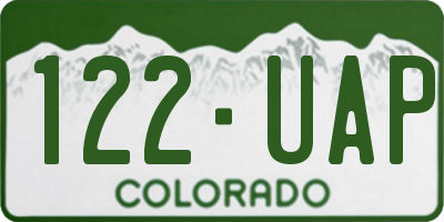 CO license plate 122UAP