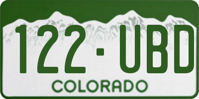 CO license plate 122UBD