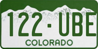 CO license plate 122UBE
