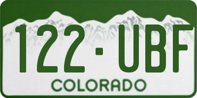 CO license plate 122UBF