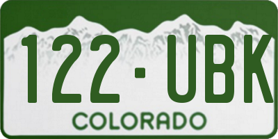CO license plate 122UBK