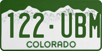 CO license plate 122UBM