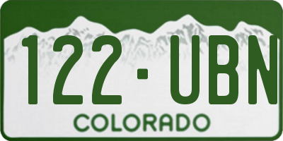 CO license plate 122UBN