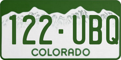 CO license plate 122UBQ