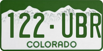 CO license plate 122UBR