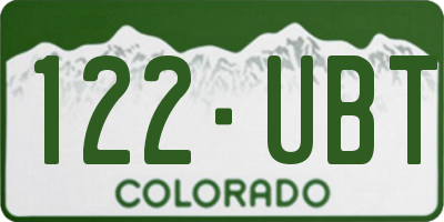 CO license plate 122UBT