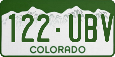 CO license plate 122UBV