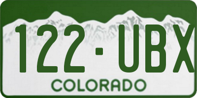CO license plate 122UBX