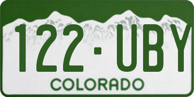 CO license plate 122UBY
