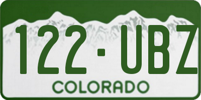 CO license plate 122UBZ
