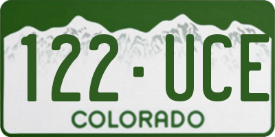 CO license plate 122UCE