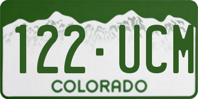 CO license plate 122UCM