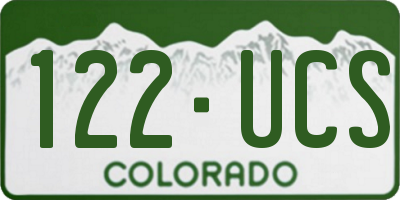 CO license plate 122UCS