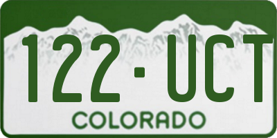 CO license plate 122UCT