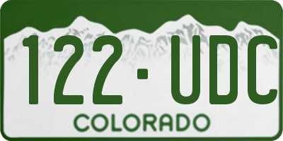 CO license plate 122UDC