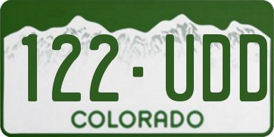 CO license plate 122UDD