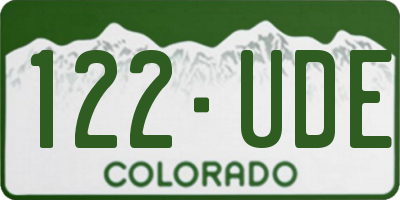 CO license plate 122UDE