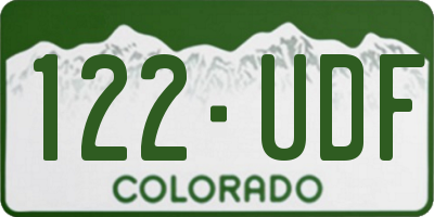CO license plate 122UDF