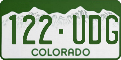 CO license plate 122UDG