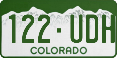 CO license plate 122UDH