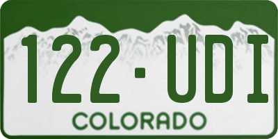 CO license plate 122UDI