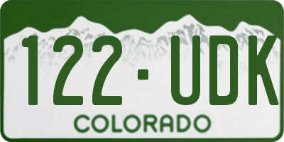 CO license plate 122UDK