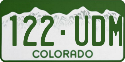 CO license plate 122UDM