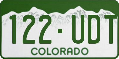CO license plate 122UDT