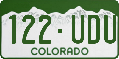 CO license plate 122UDU
