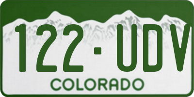 CO license plate 122UDV