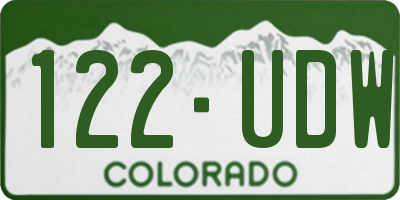 CO license plate 122UDW
