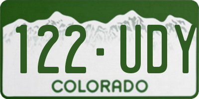 CO license plate 122UDY