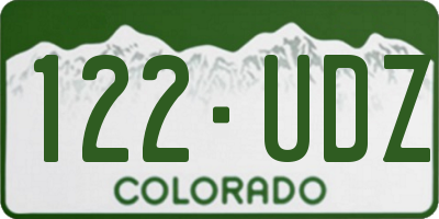 CO license plate 122UDZ