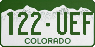 CO license plate 122UEF