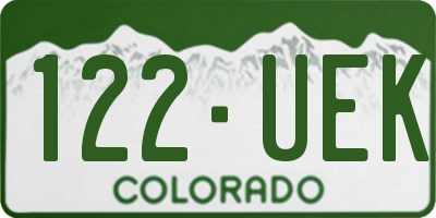 CO license plate 122UEK